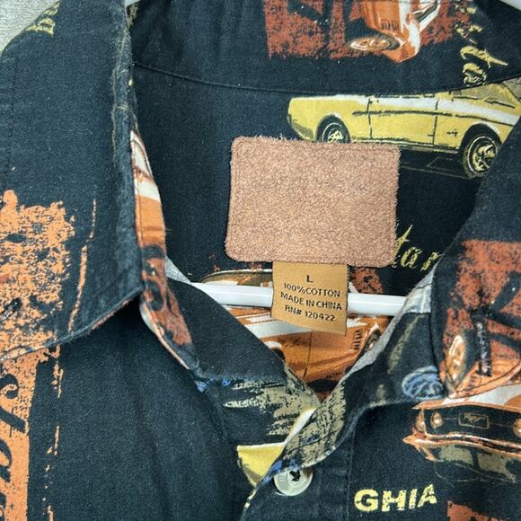 Buckhorn River Button Down Shirt SIZE L Classic Ford Mustangs Print - Picture 5 of 6